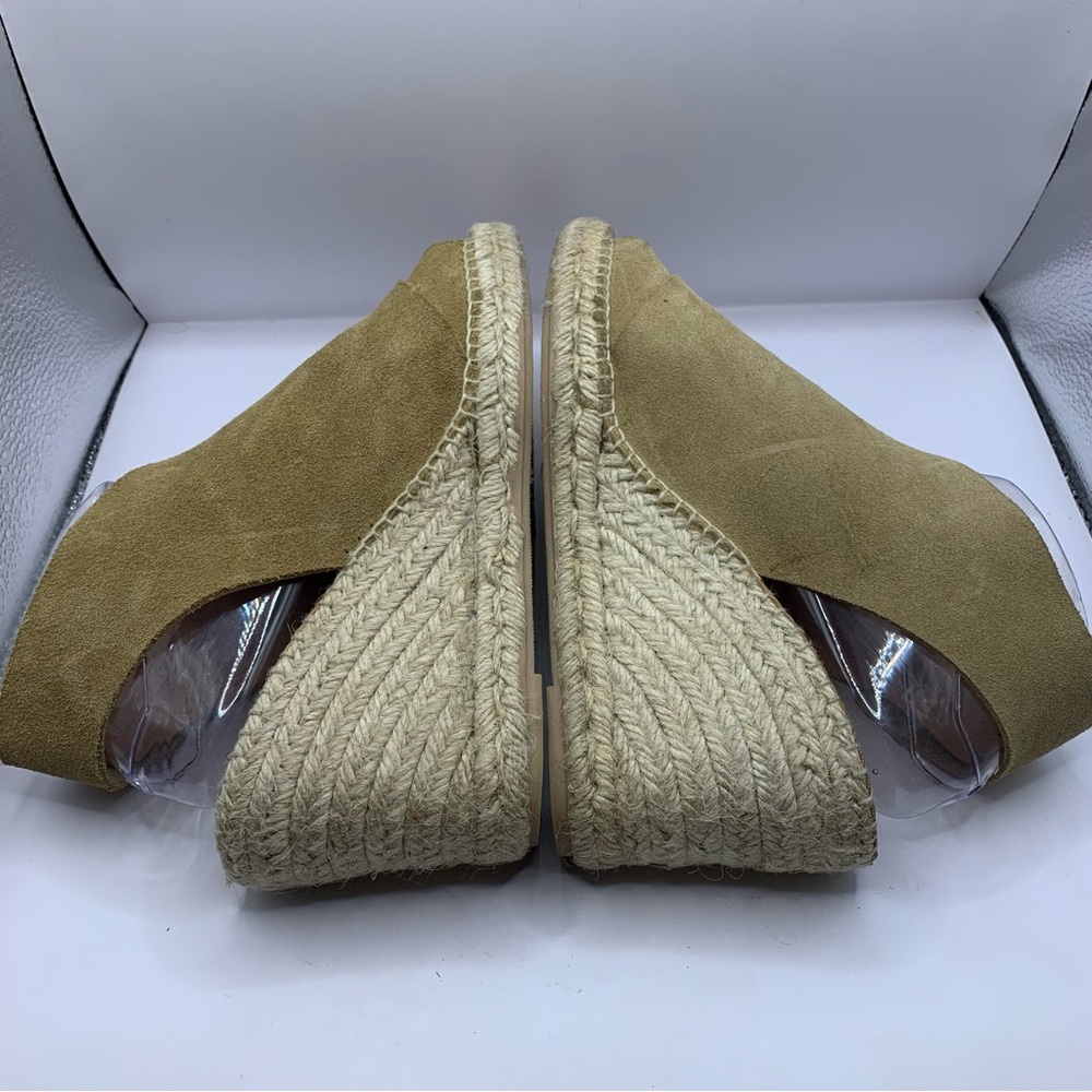 Anthropologie Maypol Carmel Leather Cross Band Espadrilles Wedge Sandals 40US9.5 - Picture 9 of 10